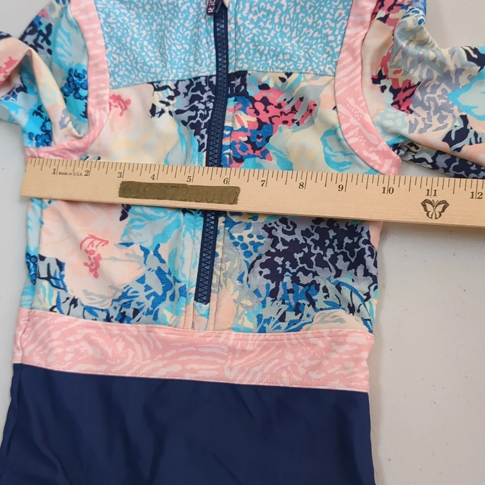 Athleta girl, One piece floral rash guard swimsuit. Size 6